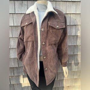 Fleece Lined Wide Corduroy Jacket